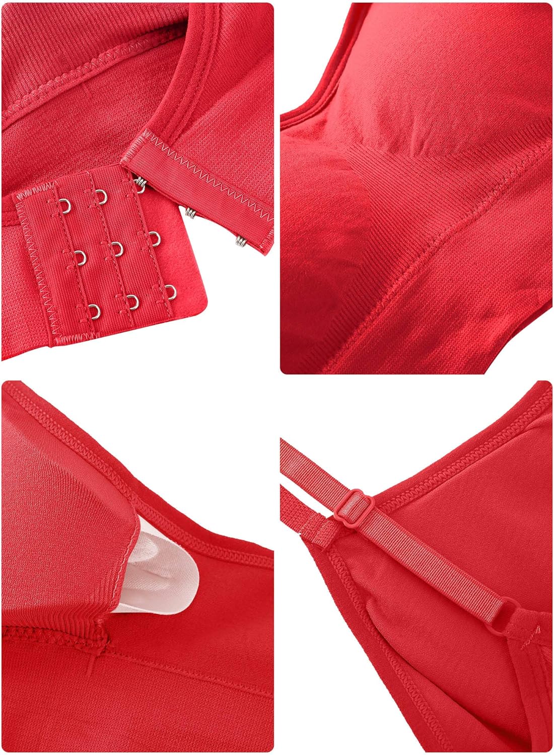 Geyoga 4 Pieces Neck Bralettes Wireless Cami Bra Tank Top Sports Bra for Women Girls - Image 4