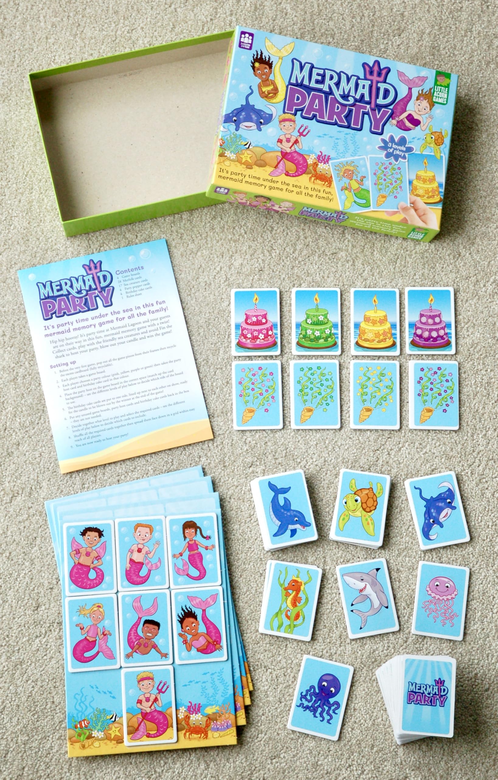 Little Acorn Games Mermaid Party Board Game for Kids Ages 3-11 Years Old - Fun Family Game and Mermaid Gift for Girls and Boys - Image 4