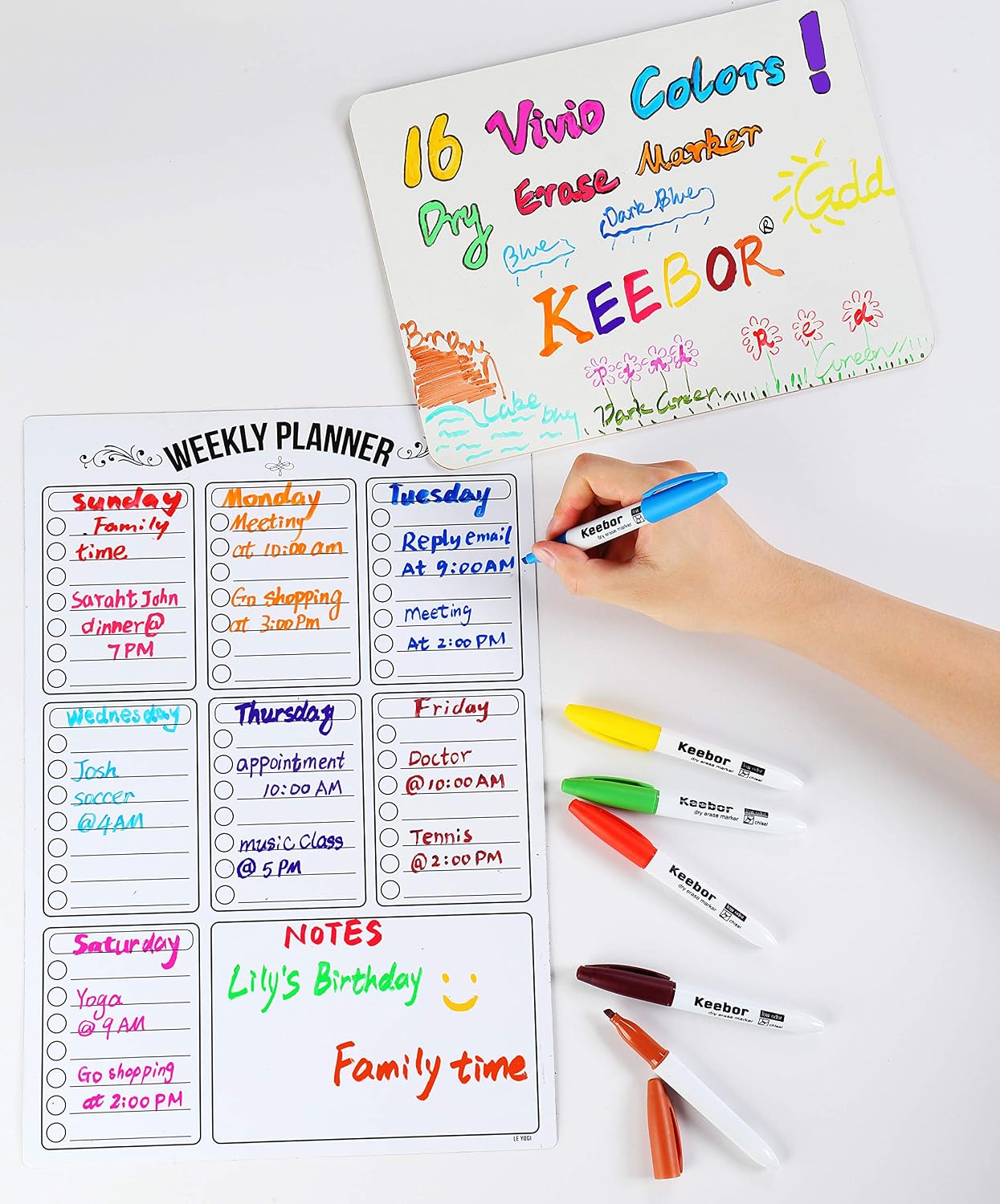 Keebor Basic Low Odor Dry Erase Markers Chisel Tip Whiteboard Markers, 16 Assorted Color, 64 Pack
