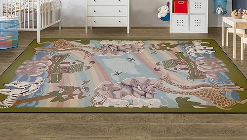 Miniatura 4 de Flagship Carpets Noah's Journey - Alfombra para aula infantil o habitación de niños, alfombra de sala de juegos o tapete de aprendizaje en el hogar,