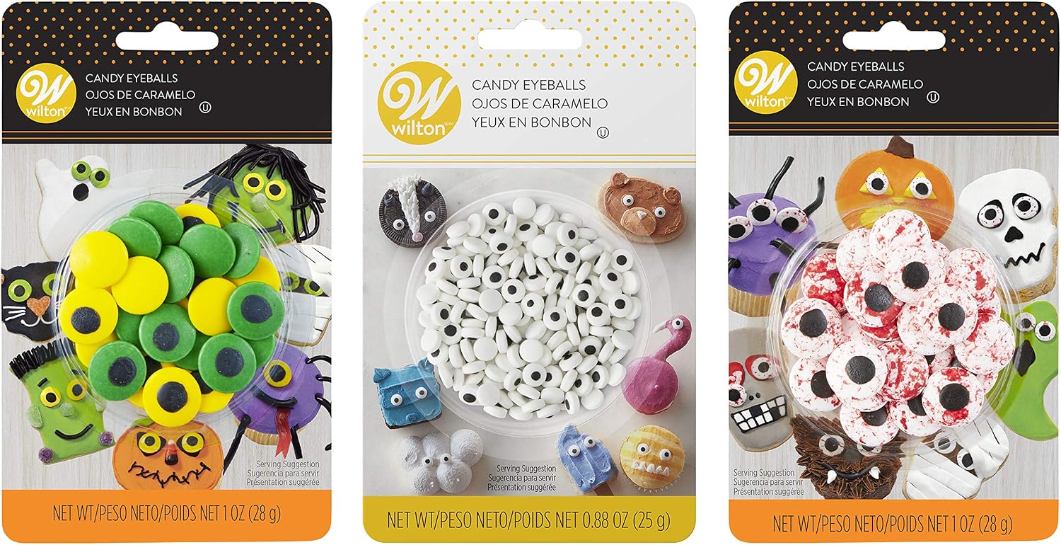 Wilton Assorted Halloween Candy Eyeball Set, 3-Packs