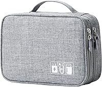 Vista 1 de Lanola Travel Cable Organizer Bag, Electronic Accessories Case Portable Double Layer Cable Storage Bag for Cord,phone,Charger, Flash Drive, Phone
