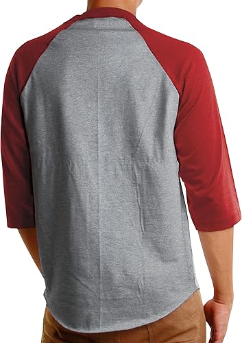 Miniatura 3 de Hat and Beyond Camisetas raglán de béisbol para hombre, manga 34, informal, de algodón, S-3XL, 1KSA0001