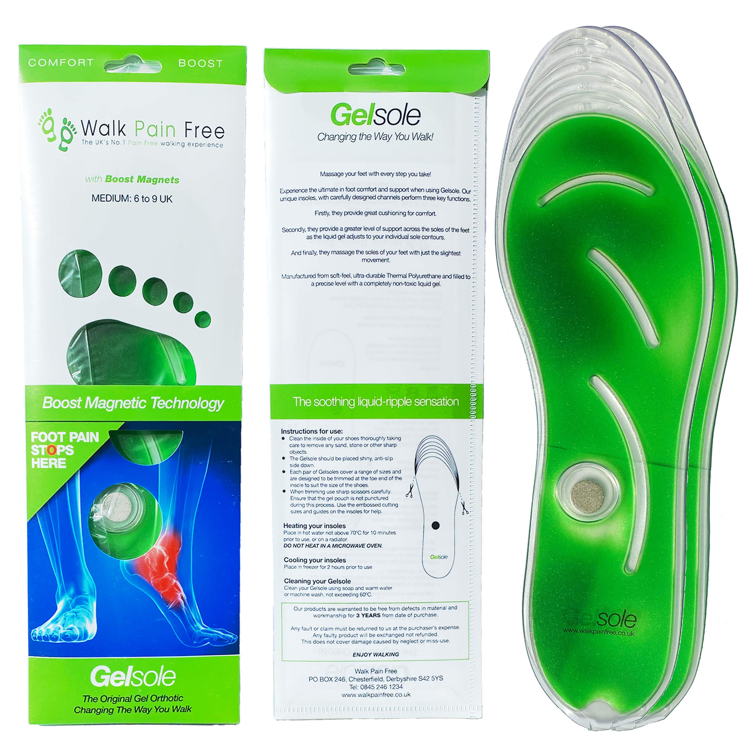 Solette Ortopediche in Gel, Tecnologia Magnetica Potenziata Solette Comfort | Ridurre Il Dolore al Tallone, la fascite Plantare, i Piedi Piatti | Fornitura di Servizi Sanitari e di