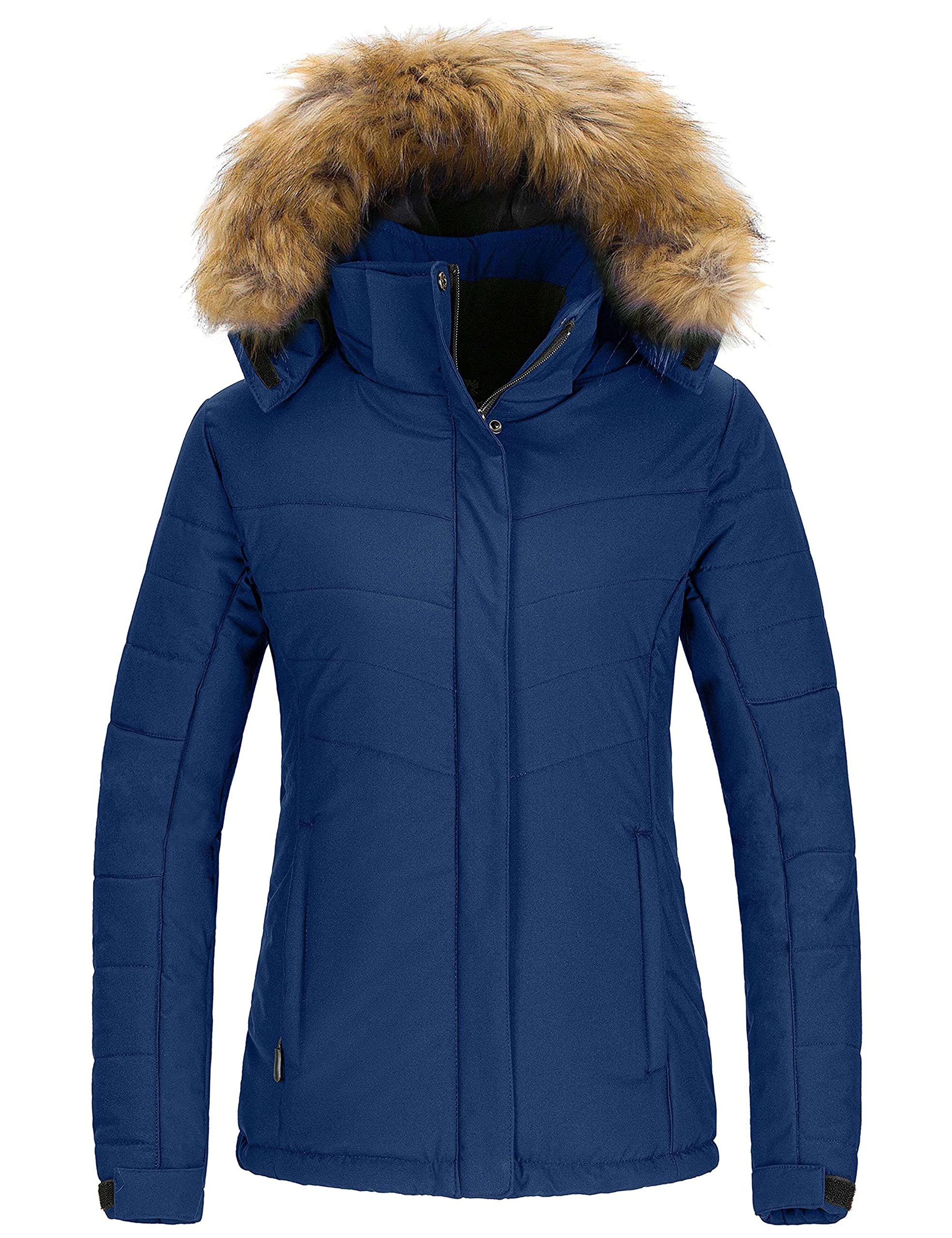 WantdoWomen's Waterproof Ski Jacket Hooded Snow Coat Mountain Winter Parka Snowboarding Jackets