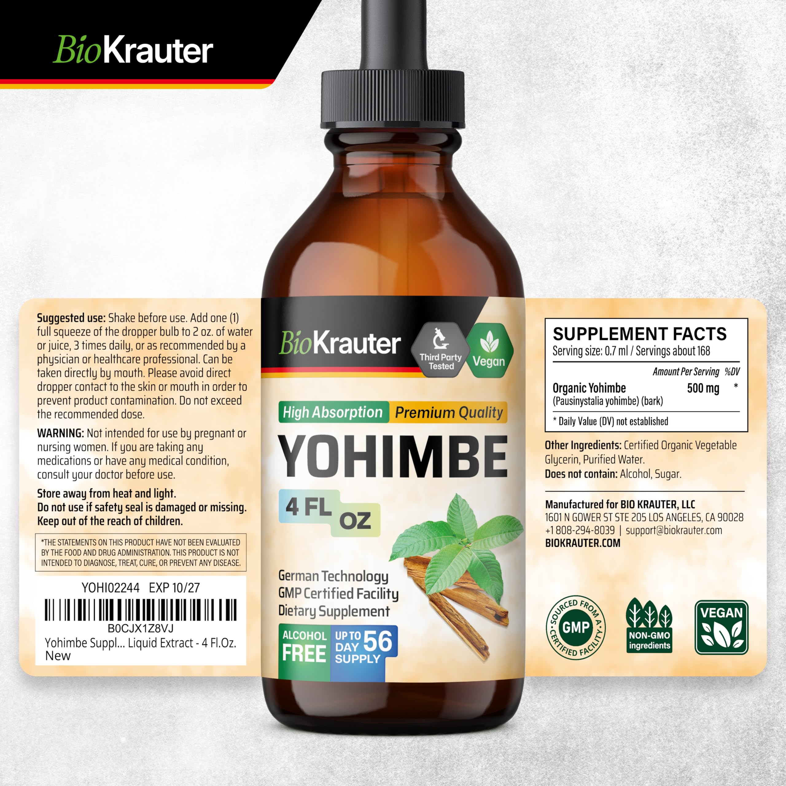 Yohimbine for Men & Women, Vegan Yohimbe Supplements 4 Fl.Oz — Amazon image 7