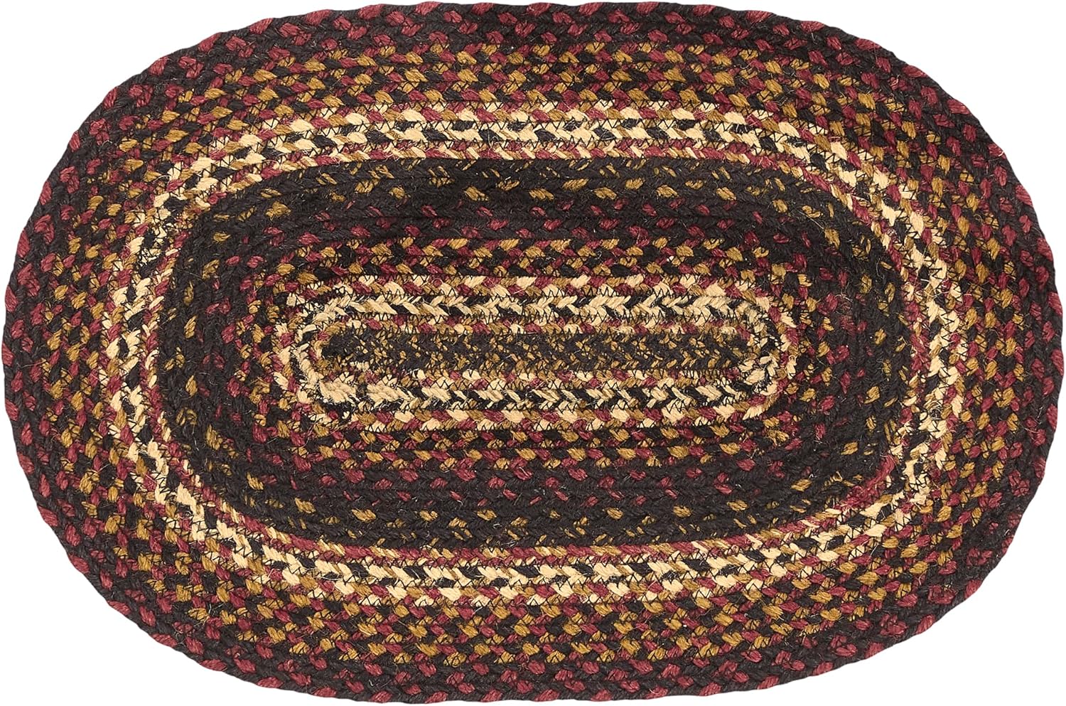 VHC Brands Ginger Spice Table Placemat, Orange Red Natural, Jute Blend, Oval, 10x15 Inches, 2 Pack