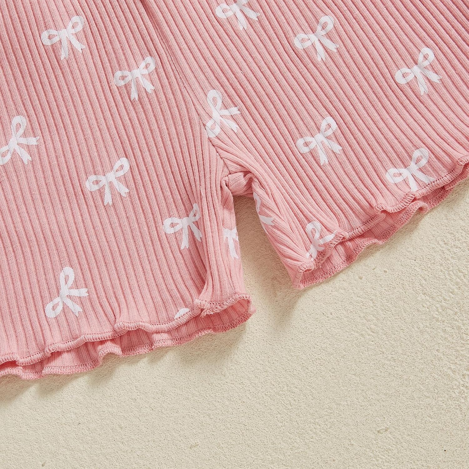 Engofs Toddler Baby Girl Clothes Summer Outfits Short Sleeve Floral Print T-shirt Shorts 2Pcs Set 18-24 Months C8 Pink Bow image 6 of 6 B0DX21L73M