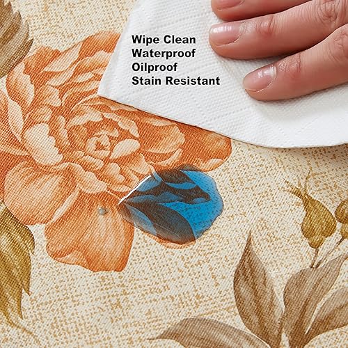 Miniatura 5 de Newbridge Nicolette - Mantel de vinilo floral multicolor con parte trasera de franela, diseño tradicional de flores, fácil cuidado, fácil de