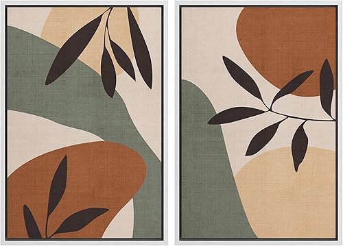 Miniatura 68 de IDEA4WALL Lienzo enmarcado para pared, juego de arte Bauhaus dorado de mediados de siglo, patrón de cuadrícula moderna, ilustraciones con formas