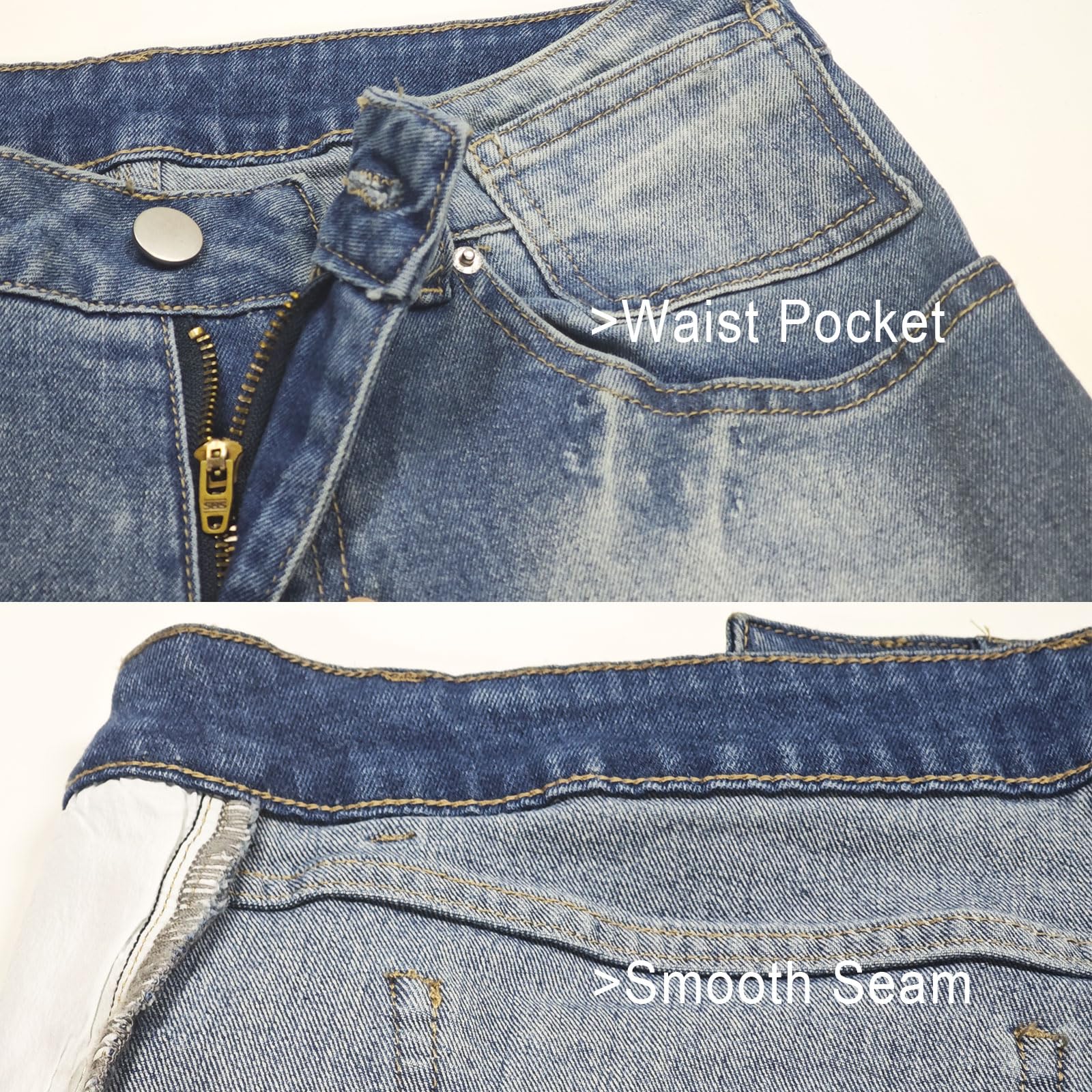Damen Low Rise Baggy Jeans Gewaschene Straight Wide Leg Denim Pants Casual Loose Boyfriend Jeans Streetwear Hose
