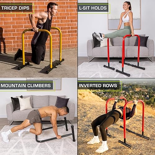 Miniatura 7 de ProSource - Soporte para Dip Station, barra de presión de cuerpo resistente para trampas, dominadas, empujaduras, ajuste en L