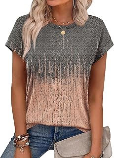 Blusas de verano para mujer, de manga corta, cuello redondo, bonitas y modernas (talla S-3XL)