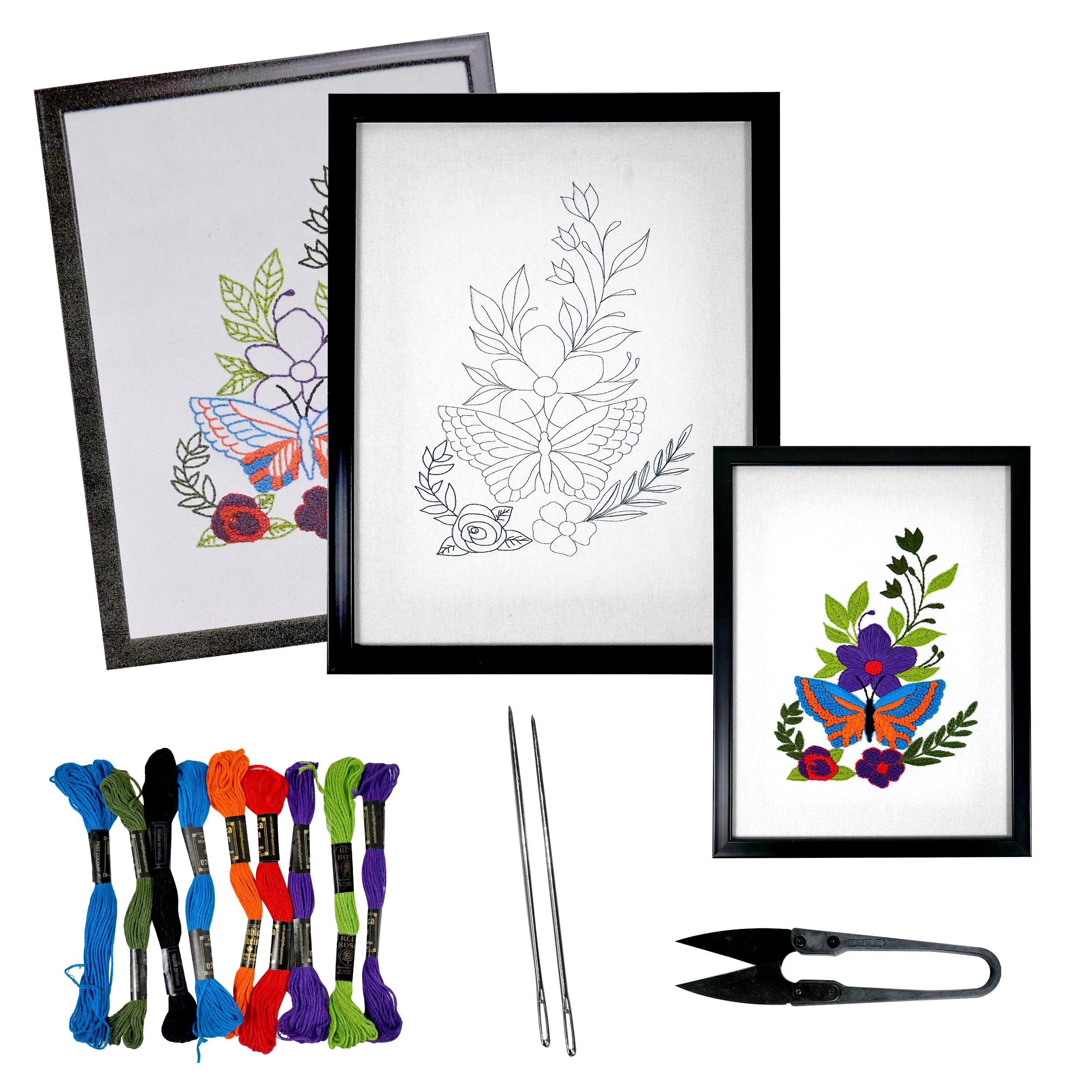 picknMAKE Framed Embroidery Kit for Beginners, Cross Stitch Embroidery Kit, Hand Embroidery Kit for Adults, DIY Home Decor Items for Living Room, Show Pieces for Home Decor, All Material Included-image-27