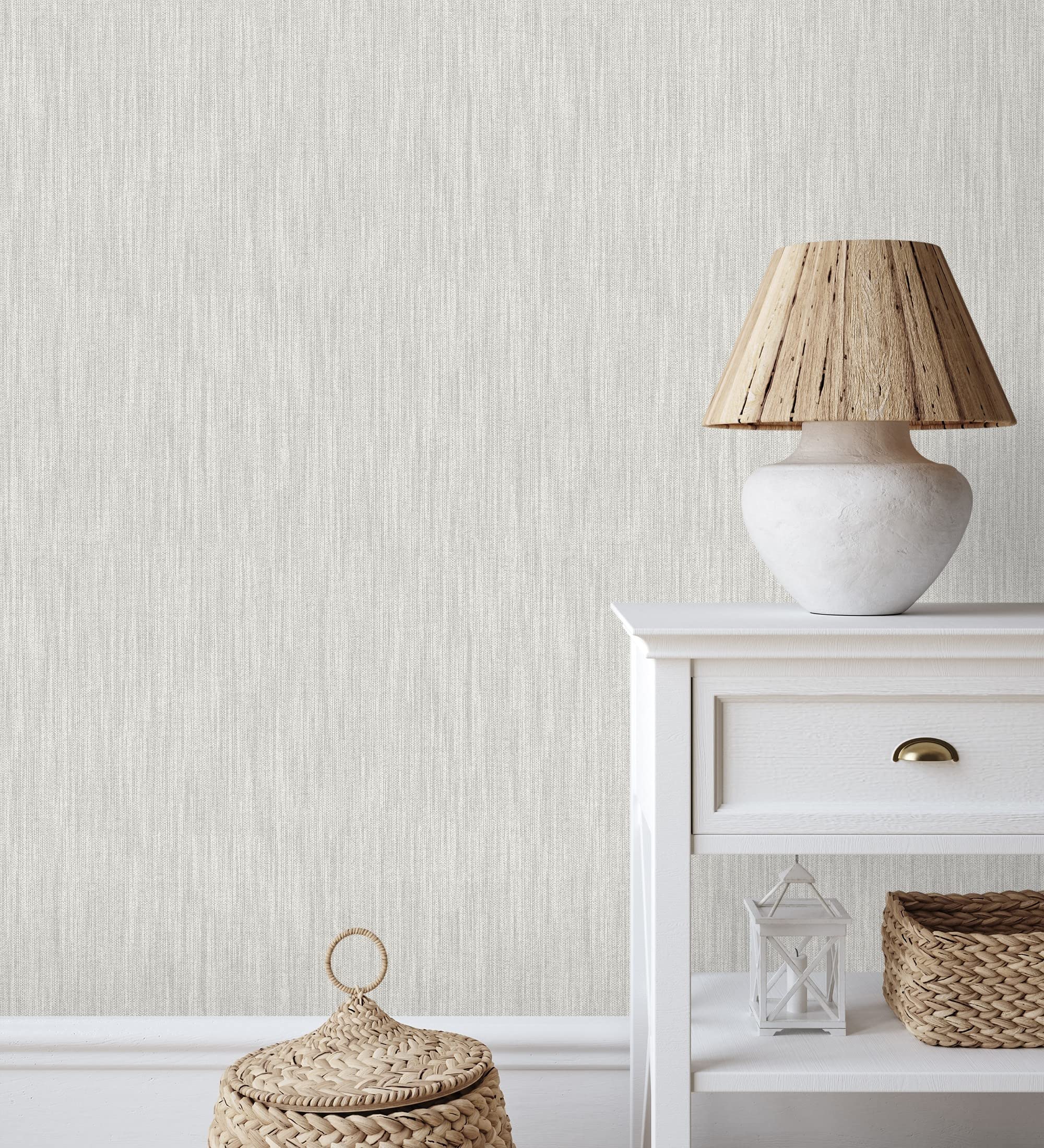 GAULAN 680588 - Papel pintado vinílico ecológico efecto textura de tela lino en relieve para pared salón cocina baño dormitorio mueble - Rollo de 10 m x 0,53 m