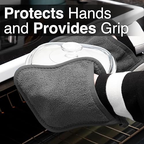 Miniatura 5 de Ritz - Guante de bolsillo de rizo y almohadilla resistente al calor, duradero, 100% algodón, diseño ergonómico para un agarre óptimo, fácil cuidado,