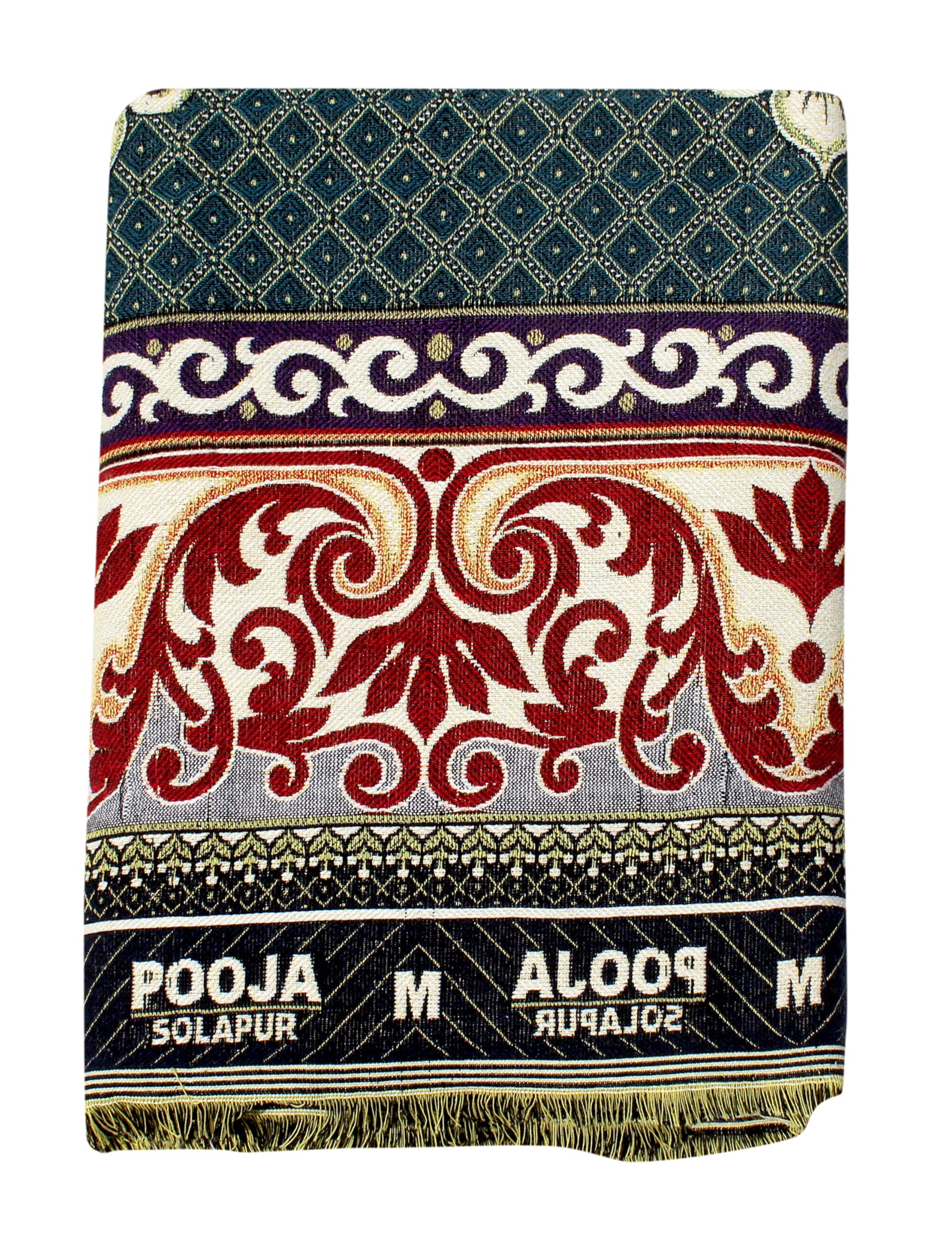 Mandhania Pooja Solapuri Chaddars 100% Cotton Dailyuse Double Bed Blanket Pack of 1 - Multicolor-picture-15