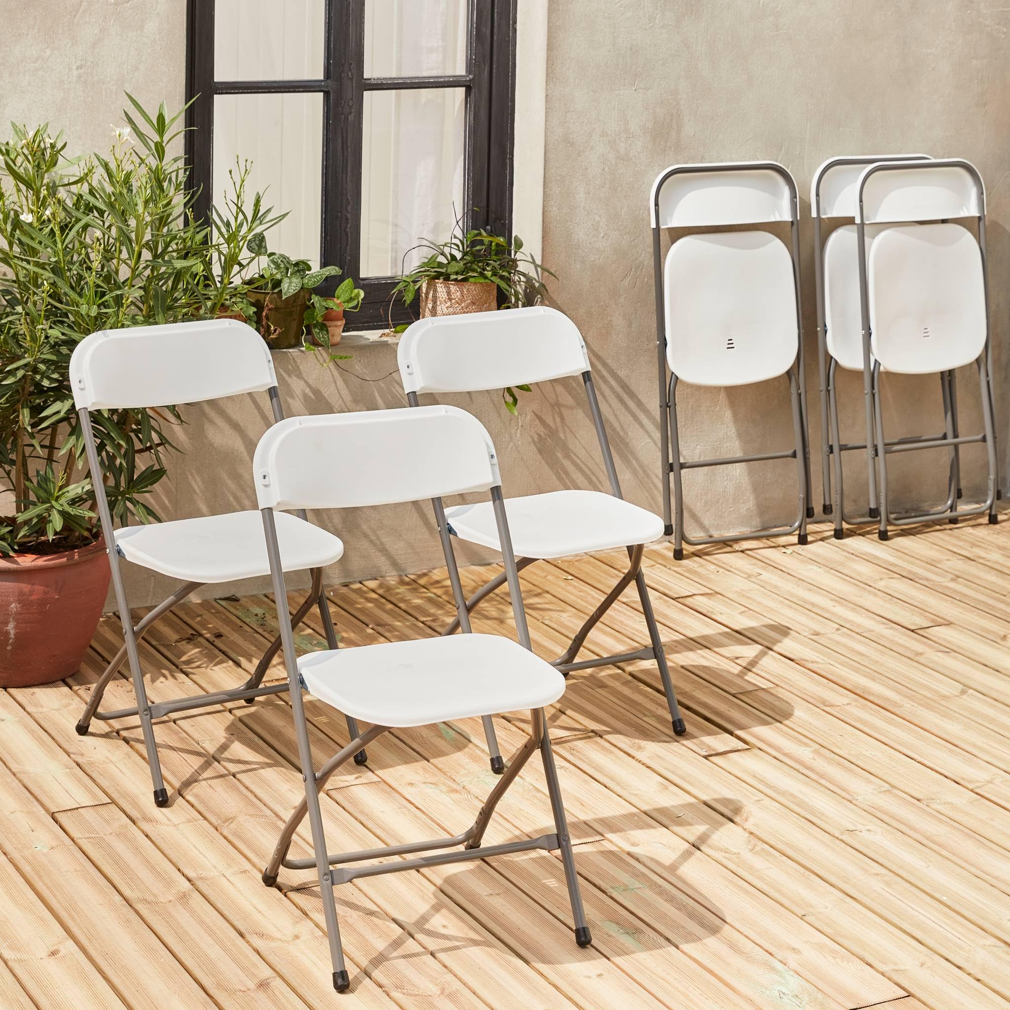 Alice's Garden - Chaises de réception Pliantes – Fiesta – 6 chaises d'appoint en Plastique et métal