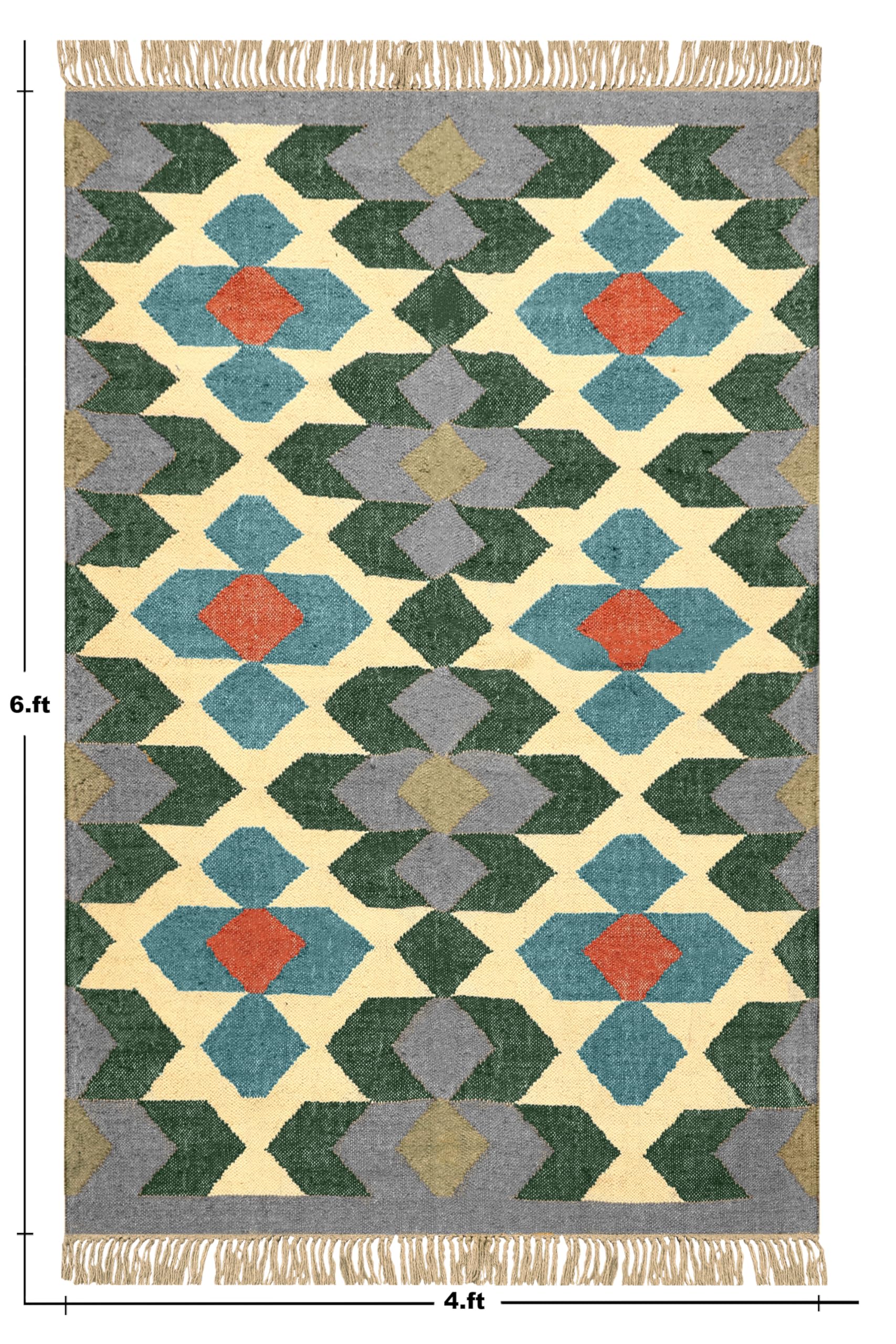Tappeto Kilim da 6,3 x 15,2 cm, ecologico, tessuto a mano, in juta, ideale per interni ed esterni, perfetto per cucina, ingresso, corridoio e scale