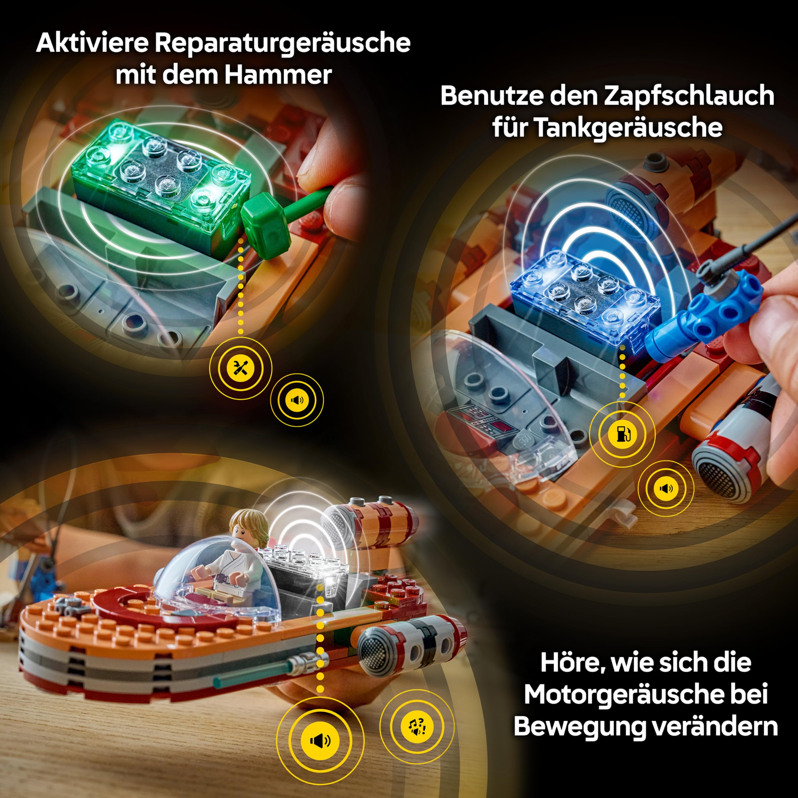 LEGO Star Wars 75420 SMART Play: Lukes Landspeeder - Kompatibles Interaktives Spielzeug inkl. SMART Tag und Luke Skywalker Minifigur - Geschenkidee für Jungen, Mädchen & Erwachsene Fans ab 6 Jahren