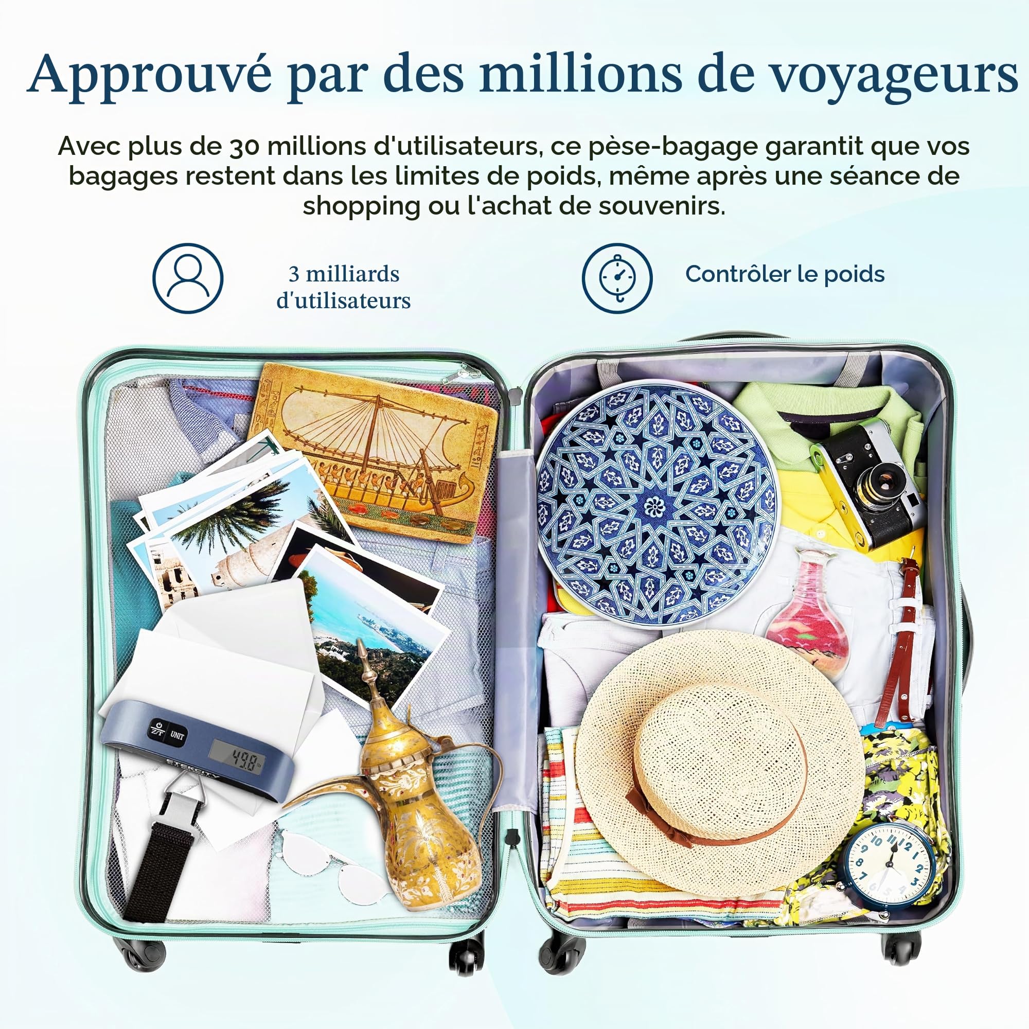 Etekcity Balance pour bagages, essentiels de voyage, bleu vif, 1 Count (Pack of 1), 1 paquet