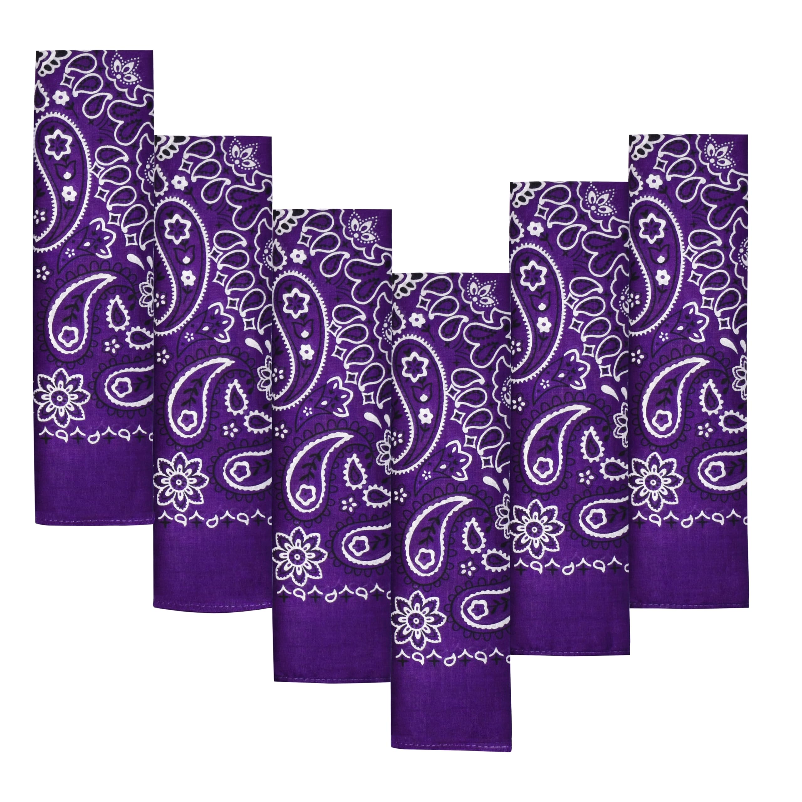 Every-ville Cotton Bandana Handkerchief for Men &amp; Women, 6 Pack
