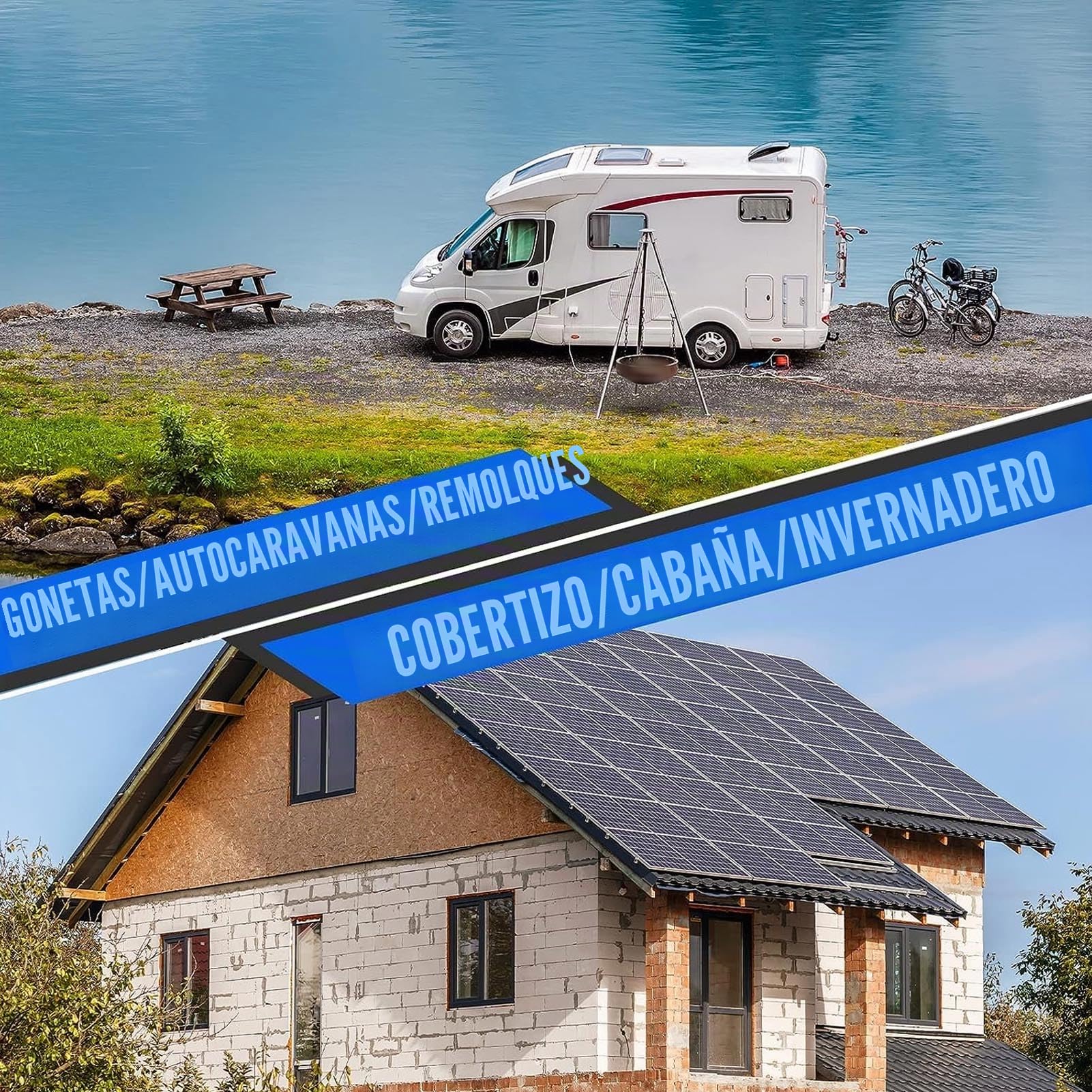 Panel Solar, DC 12V 24V Generador Electrico Solar,Panel Solar de alta Eficiencia y Controlador de Cargador Solar para el Hogar RV Emergencia