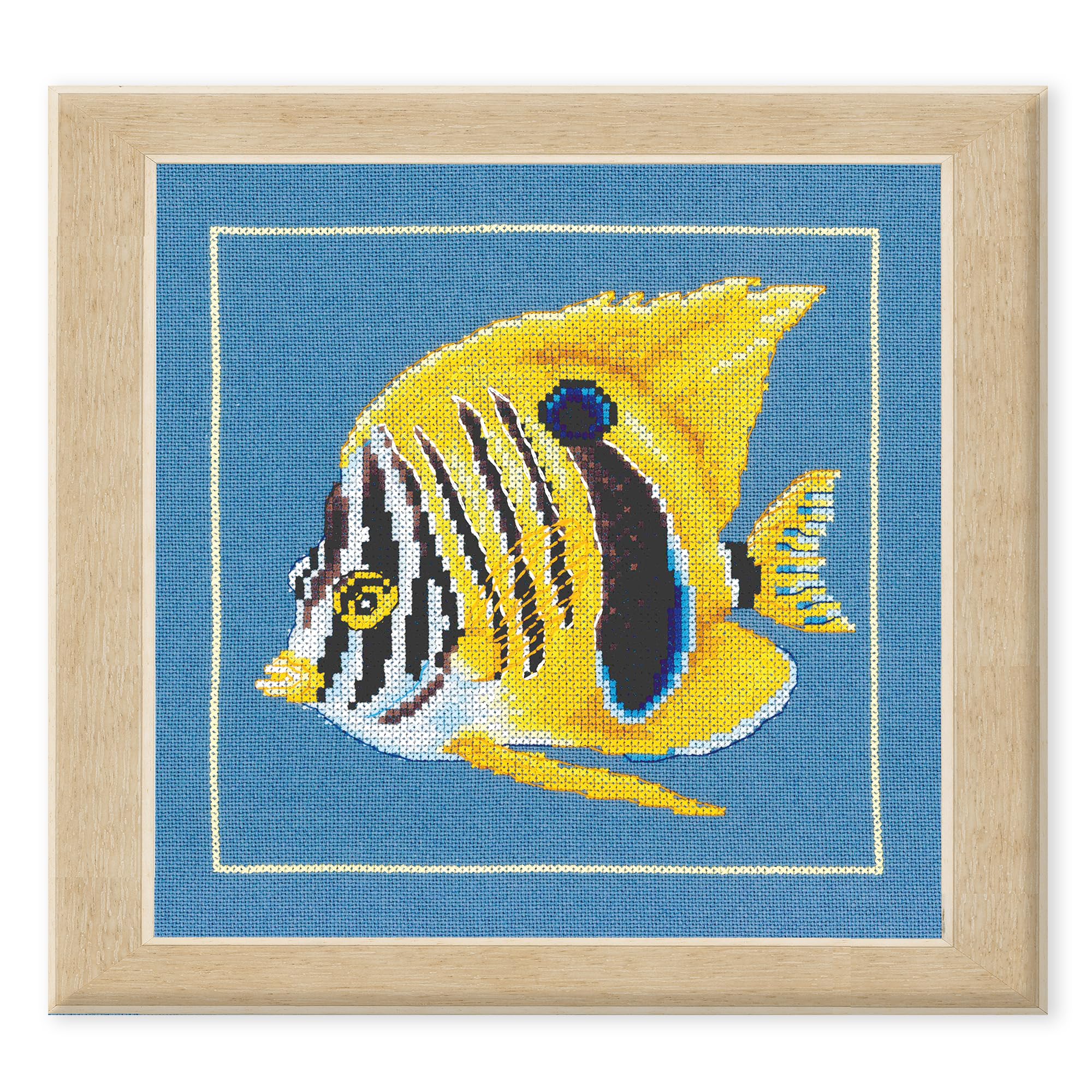 Point de croix compté poisson zèbre jaune Lanarte cadeau idéal - 6