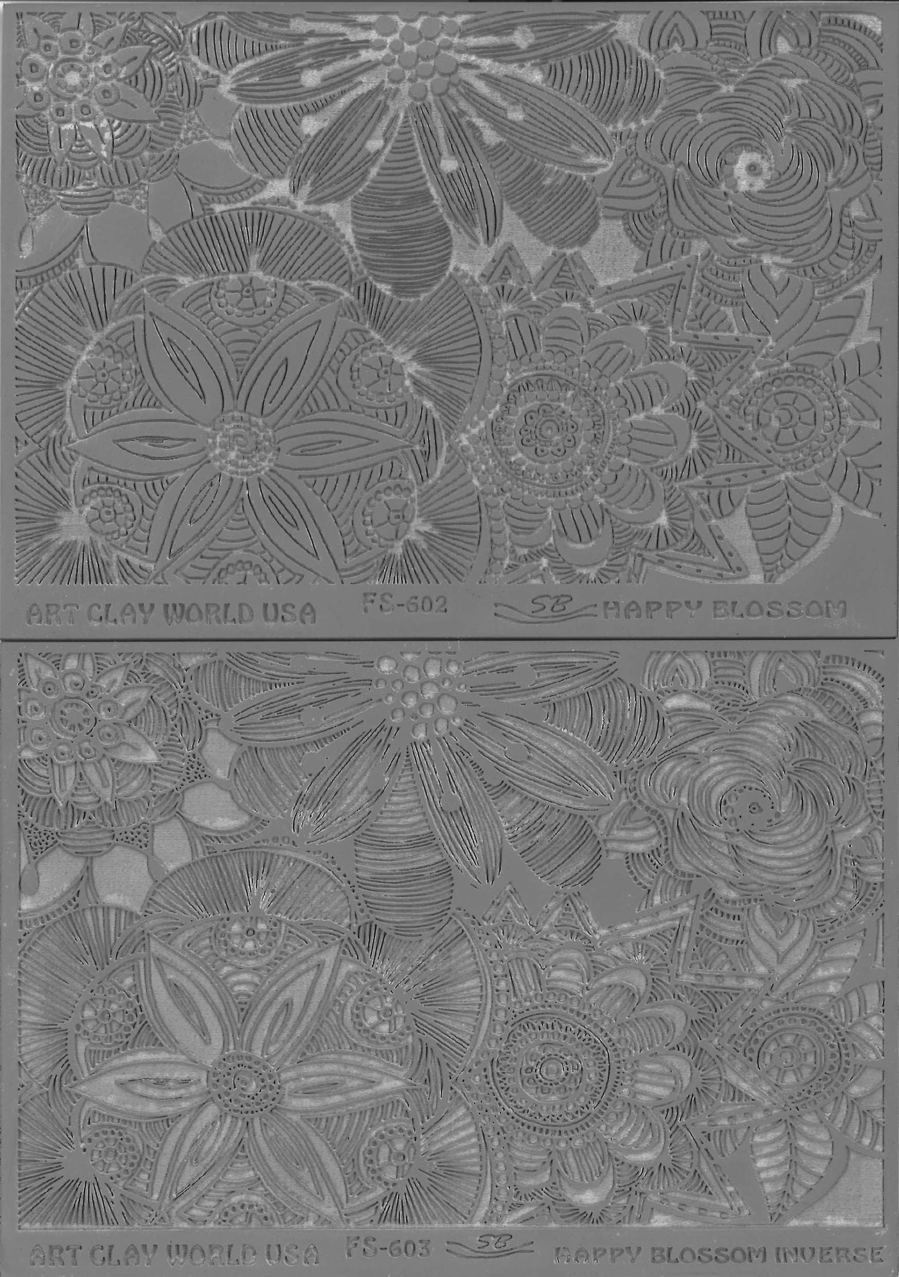 FlexiStamps Texture Sheet Set Shona Brooks Happy Blossom (Including Happy Blossom and Happy Blossom Inverse)- 2 pc.