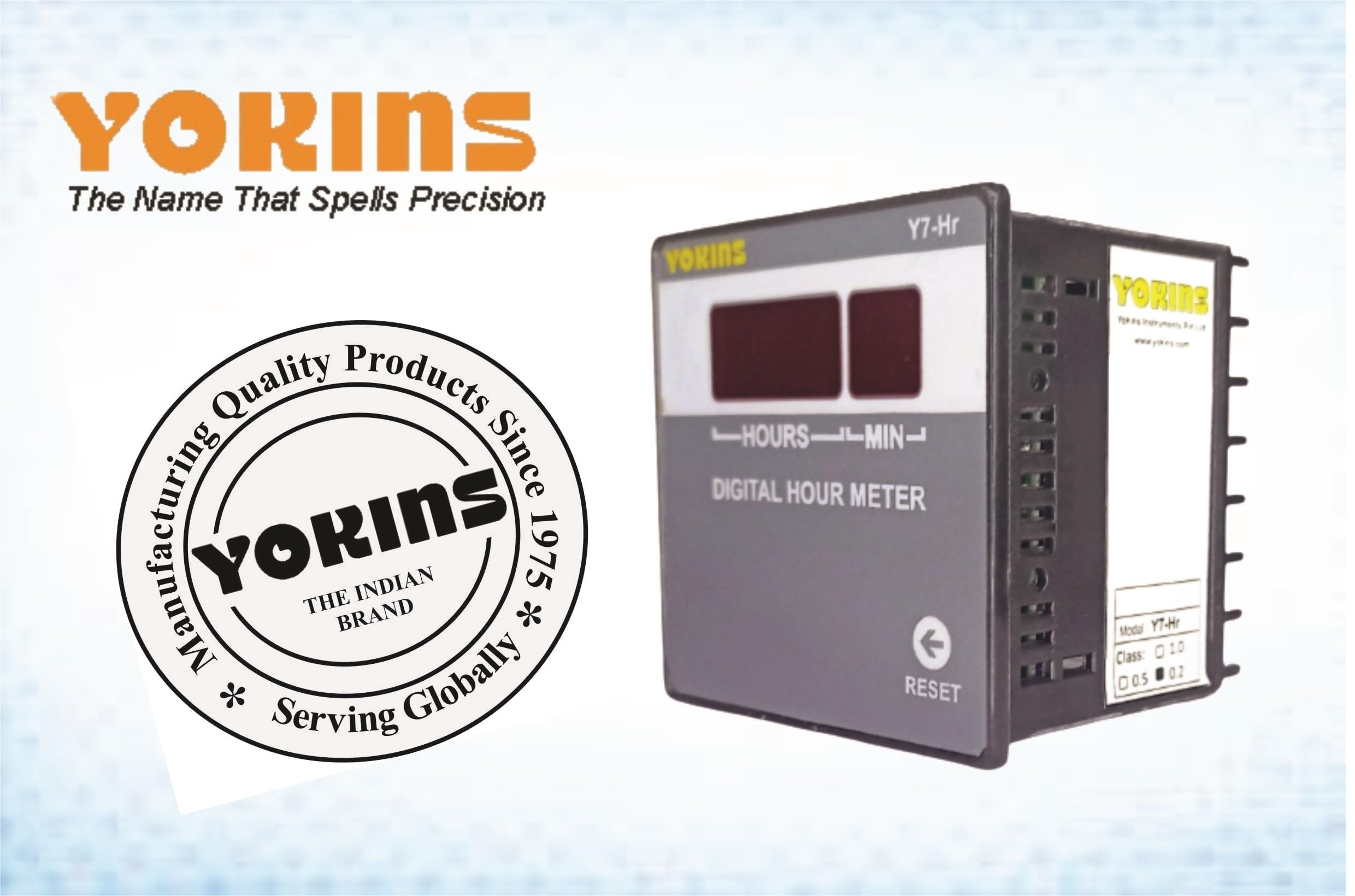 Yokins Digital Hour Meter (Y7-Hr 6 Digit) Time Totalizer with one Push Reset. Industrial Grade Hour Meter (200-440V AC) 1