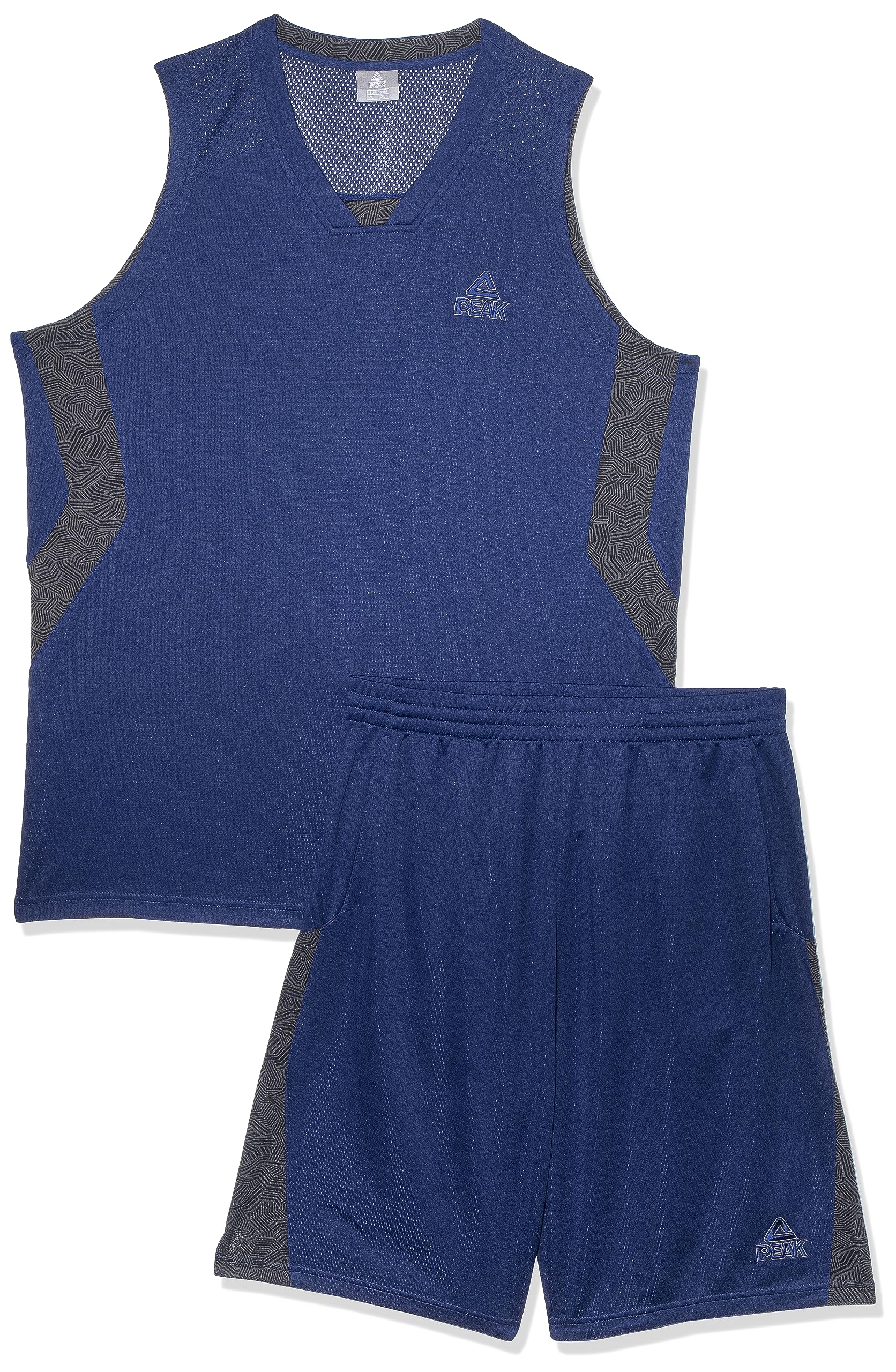 PeakMale Basketball Uniform, Large, Dark Marine Blue