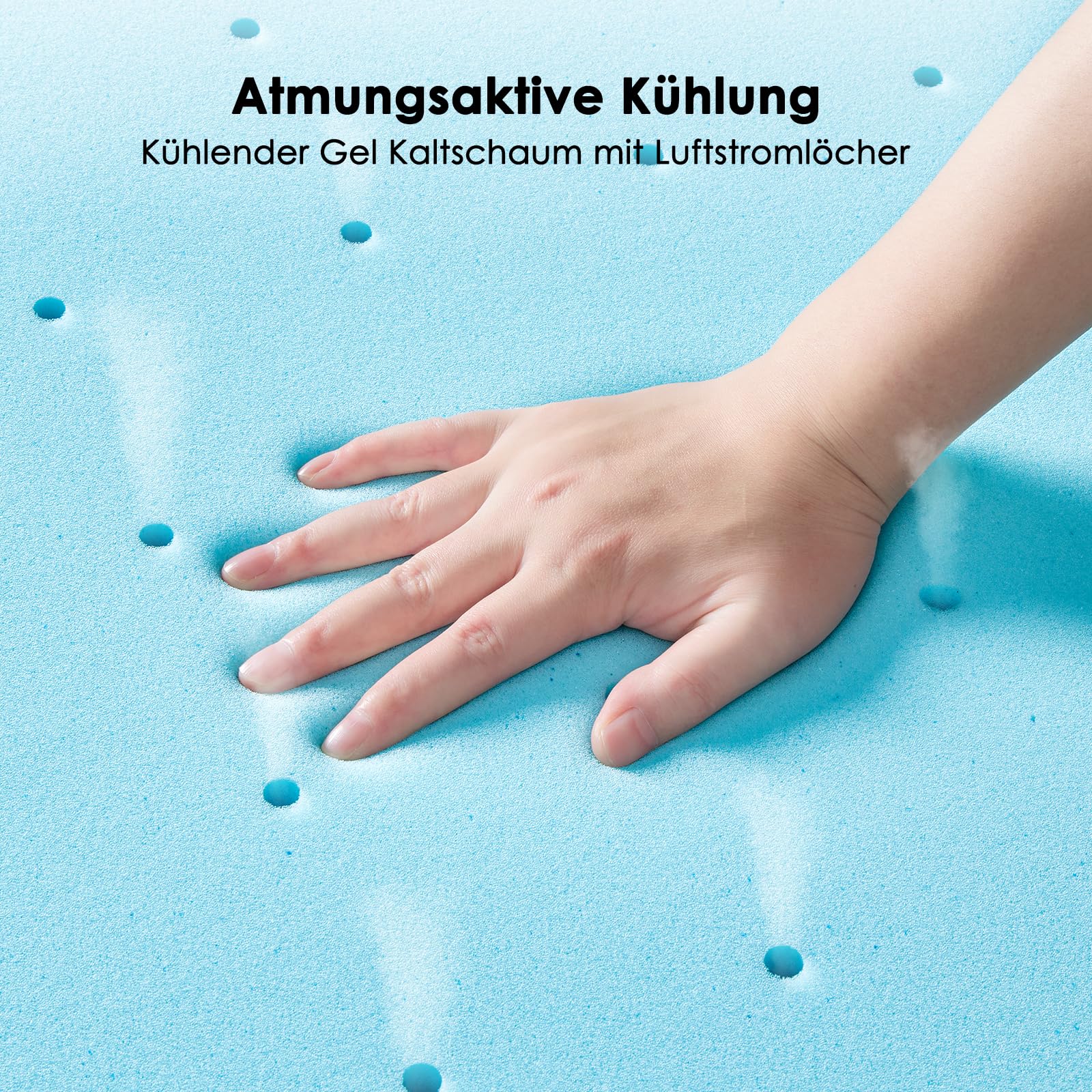 PERLECARE Topper 180x200cm - 7.5cm Höhe Hart Matratzentopper, H3 H4 Härtegrade Gel Kaltschaum mit Hochwertiger Matratzenbezug, Öko-TEX® Zertifiziert Matratzen Topper für Boxspringbett und Schlafsofa