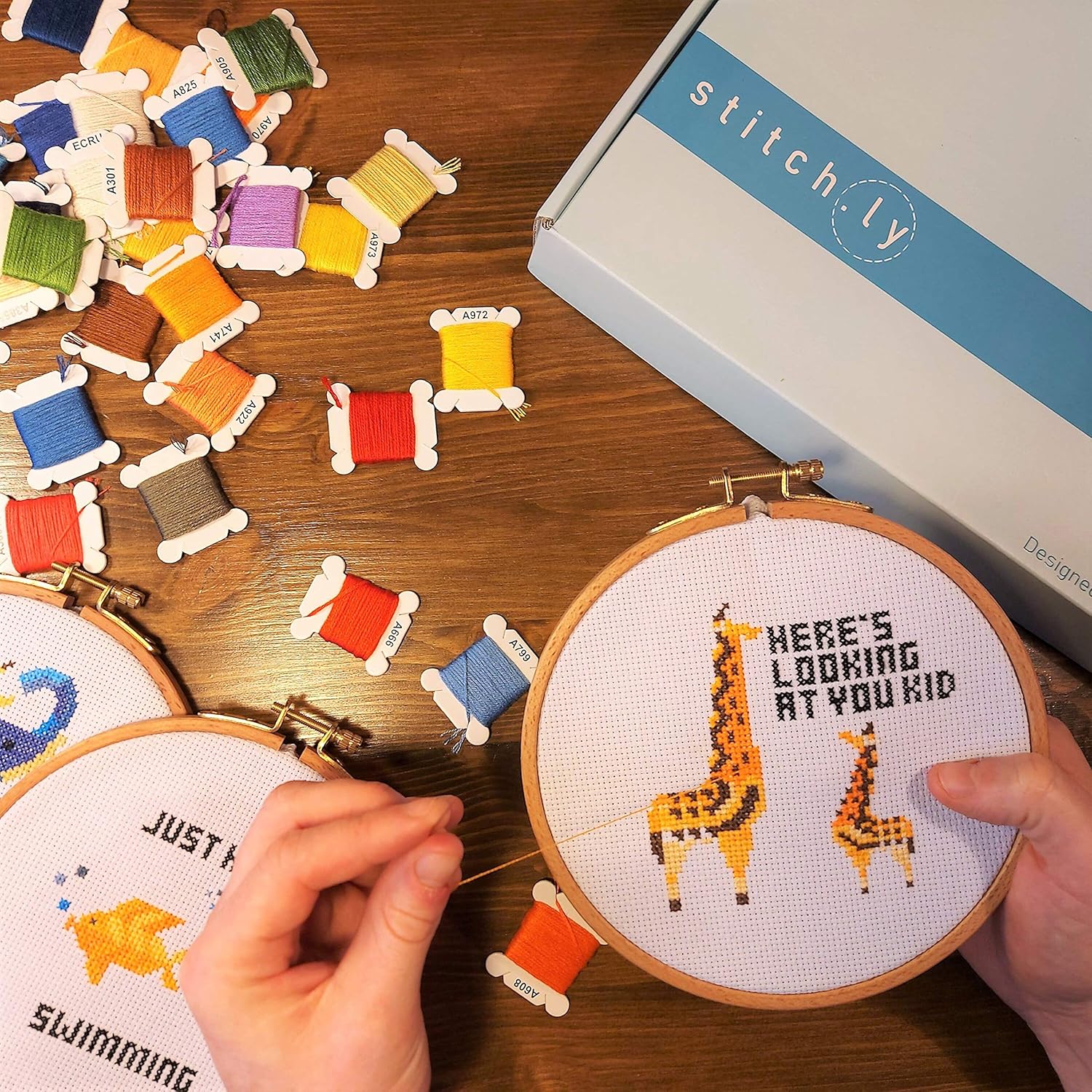 Buy Stitch.ly Cross Stitch Kits Beginner. 5 Cross Stitch Patterns