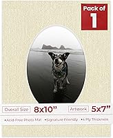 Vista 16 de Tapete de 8 x 10 pulgadas, corte biselado para fotos de 5 x 7 pulgadas, con apertura de tablero de fotos ovalado blanco precortado, sin ácidos, mate