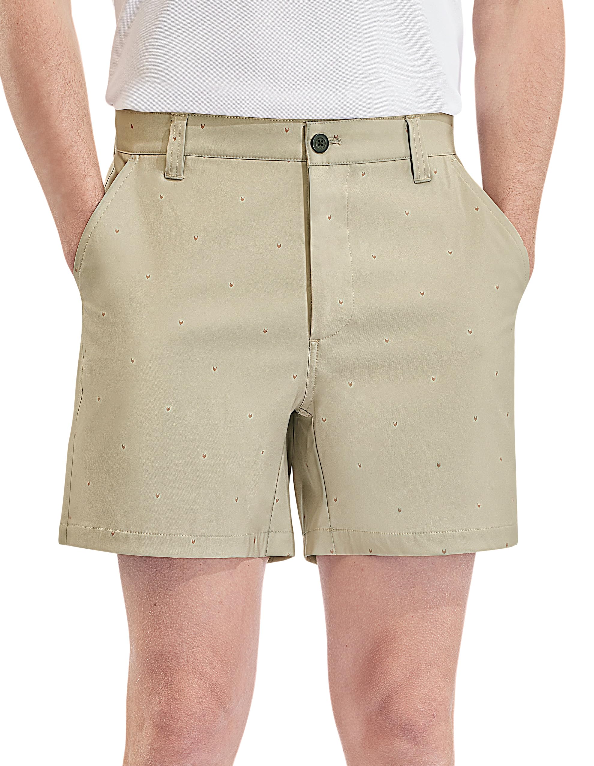 PULIGolf Shorts Men 5" Casual Hiking Flat Front Stretch Hybrid Classic Lightweight with Pockets Travel Summer Quick Dry