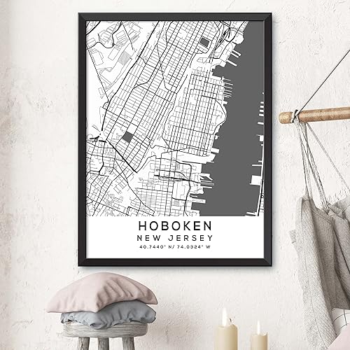 Miniatura 3 de Mapa de Hoboken, Nueva Jersey, Light 2 (18x24)