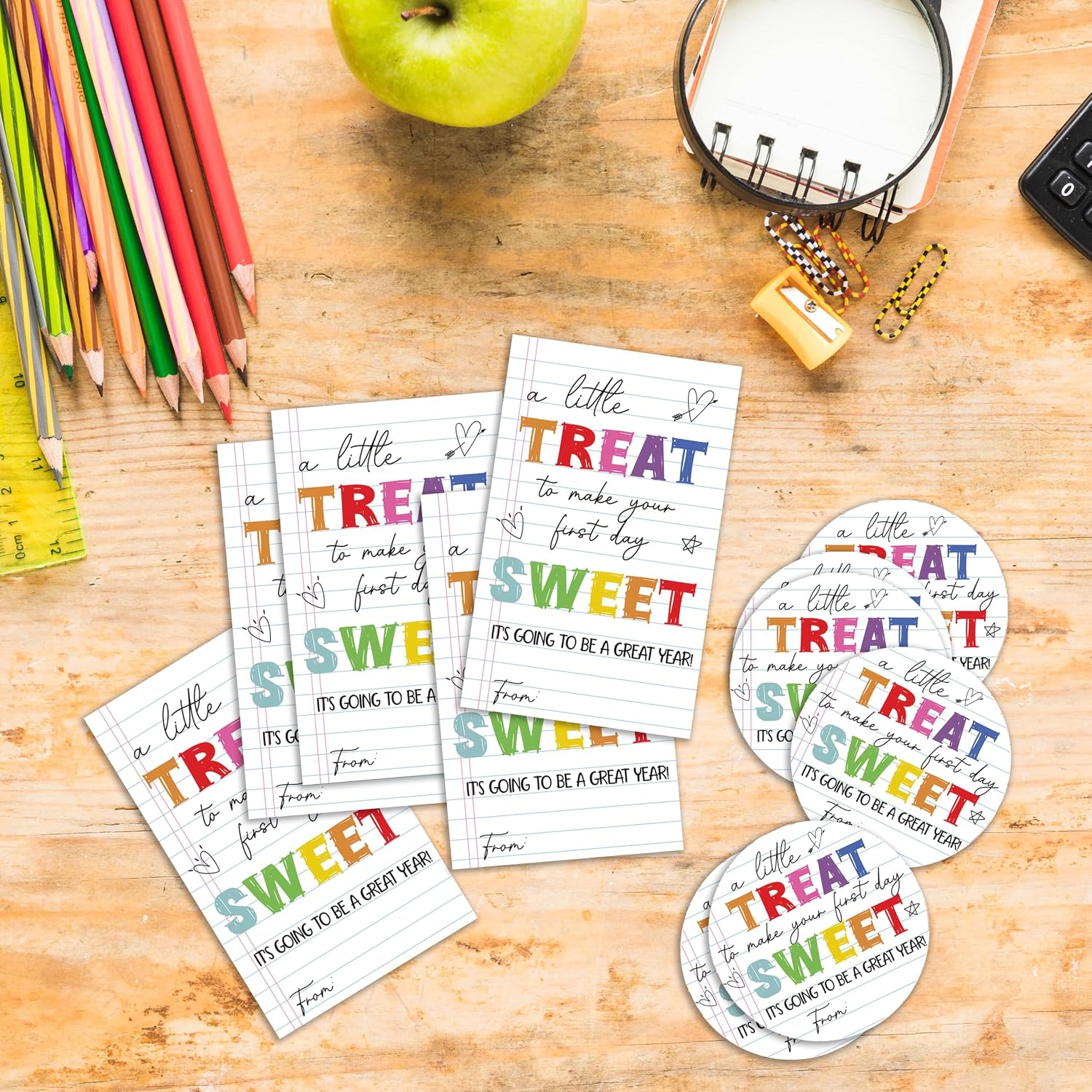 40 Pcs First Day of School Gift Tags, Welcome Back to School Adhesive Present Stickers, A Little Gift to Sweeten Your First Day Tags,Classroom Party Favors Present Decorations-A07 image 5