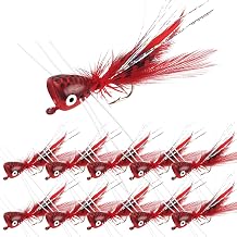 Fly Fishing Poppers Kit, 10pcs Dry Flies Lures Popping Bugs