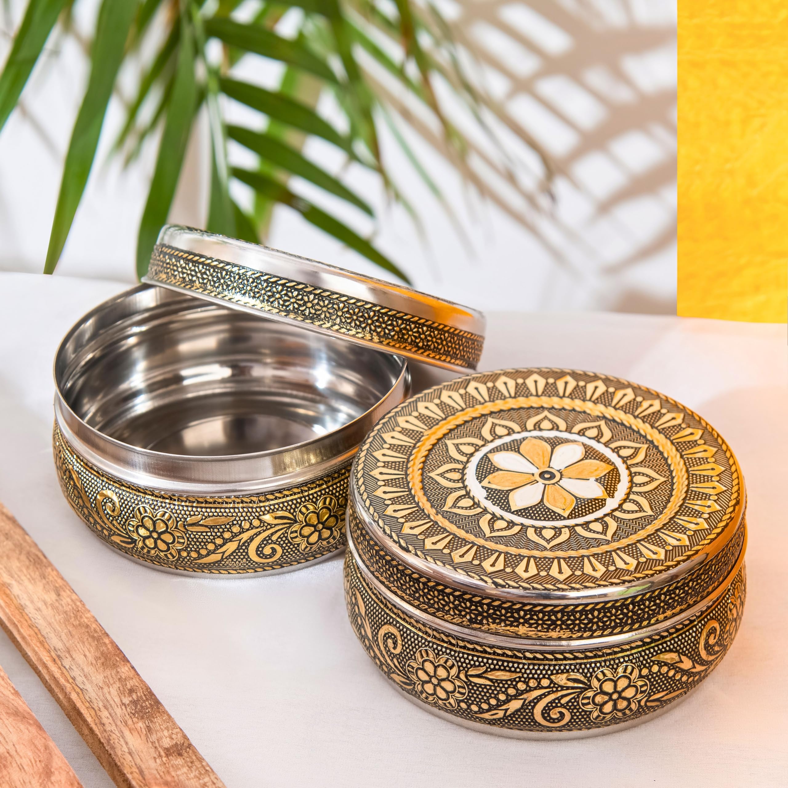 Buy NAVRANG Handicraft Meenakari Steel Decorative Container Box