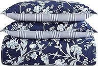 Vista 12 de Laura Ashley - Juego de funda de edredón King, ropa de cama de algodón reversible, incluye funda(s) a juego con funda(s) europea(s) y fundas