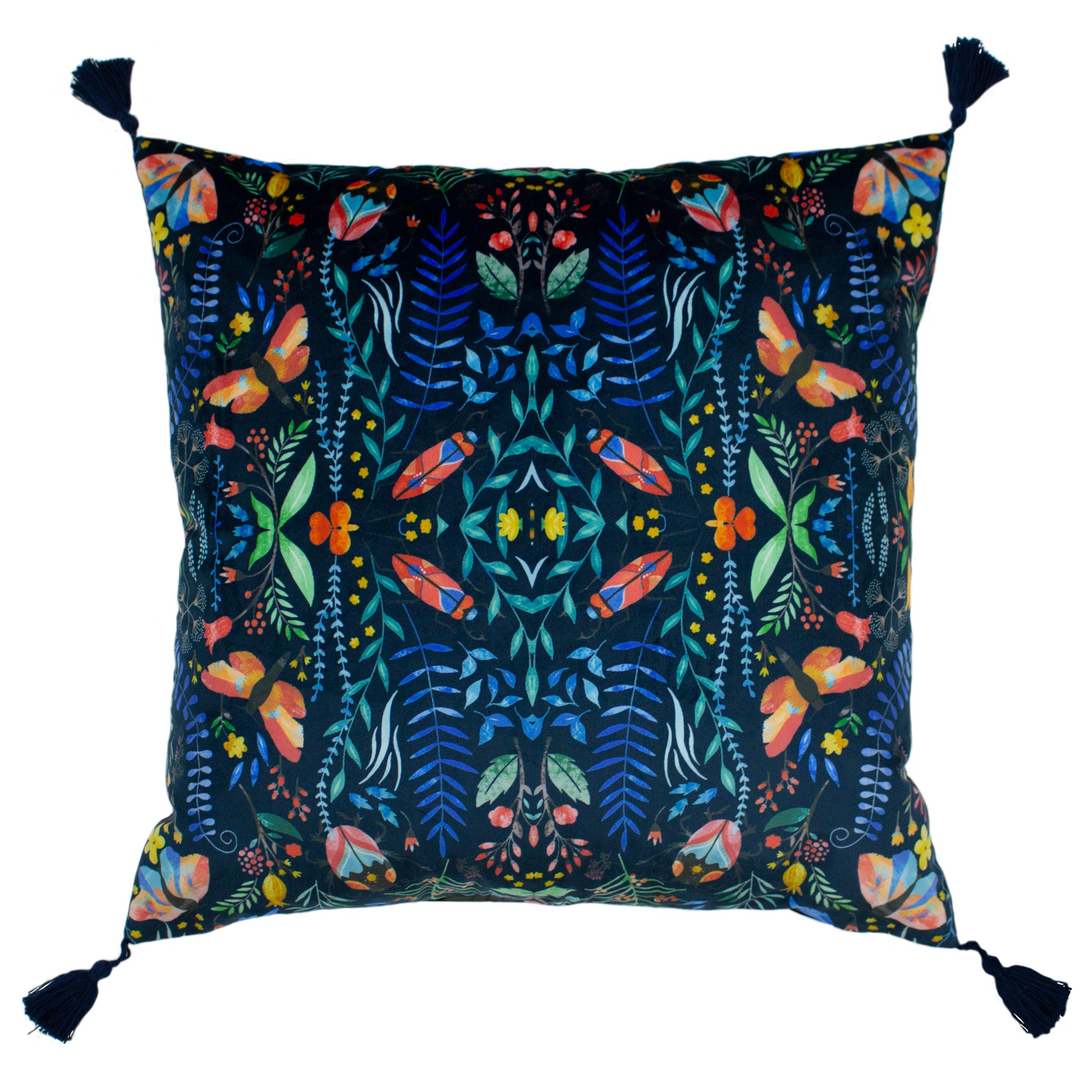 Coussin kaléidoscopique bleu furn. 50x50 cm idéal pour cocooner sur le canapé