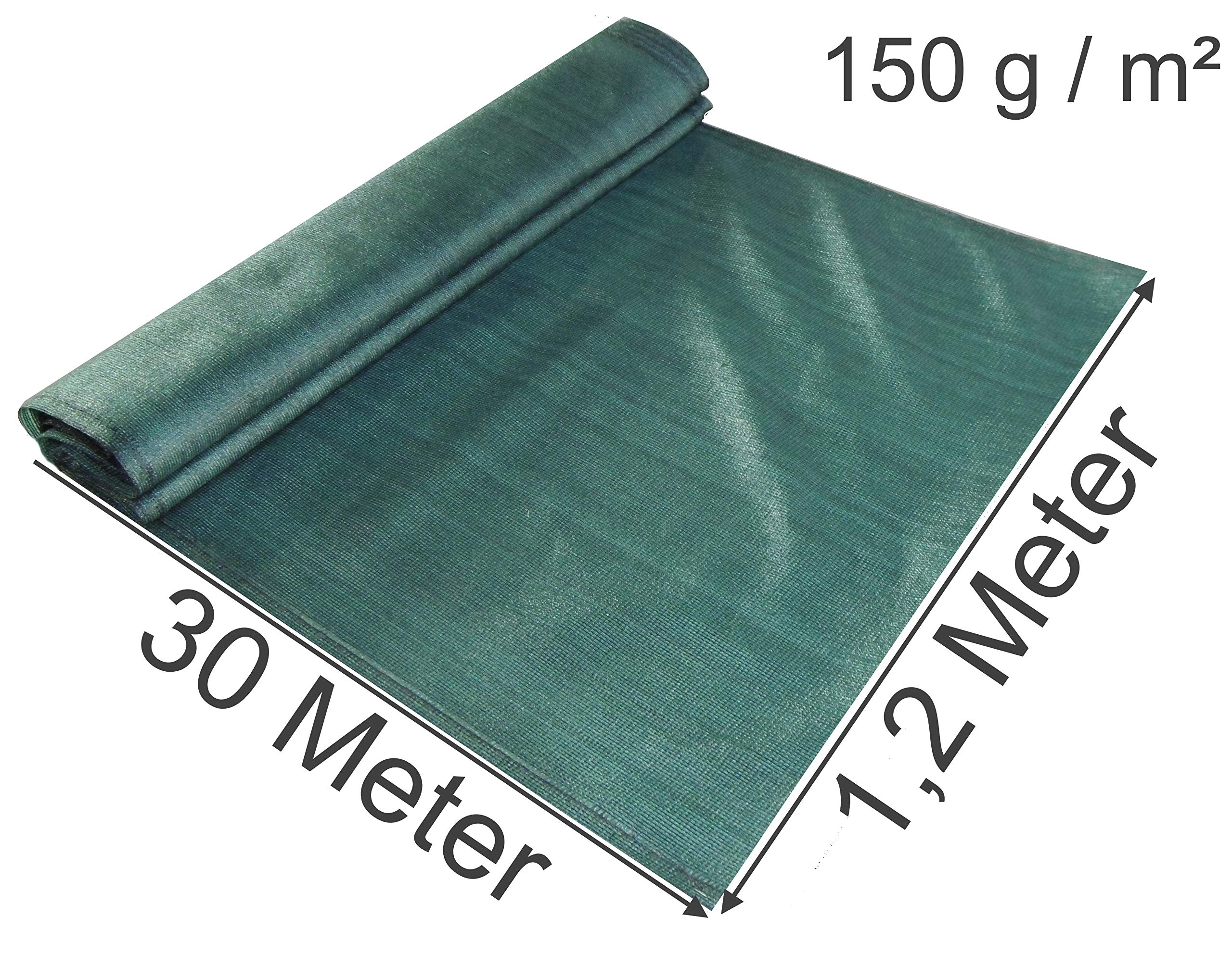 EXCOLO Schattiernetz 1,0 M Hoch, 30 M Lang – Grau Anthrazit, 150 G/m², UV-stabil