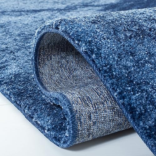 Miniatura 7 de SAFAVIEH Colección Retro Alfombra Extra Grande - 11' x 15', Celeste Claro & Azul, Diseño Moderno Abstracto, Sin Desprendimientos y Fácil Cuidado,