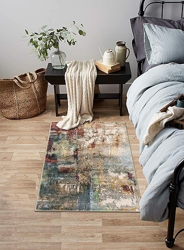 Miniatura 162 de Morebes Alfombra de cocina lavable abstracta de 2 x 3 pulgadas, colorida alfombra de baño pequeña, antideslizante, suave, alfombra