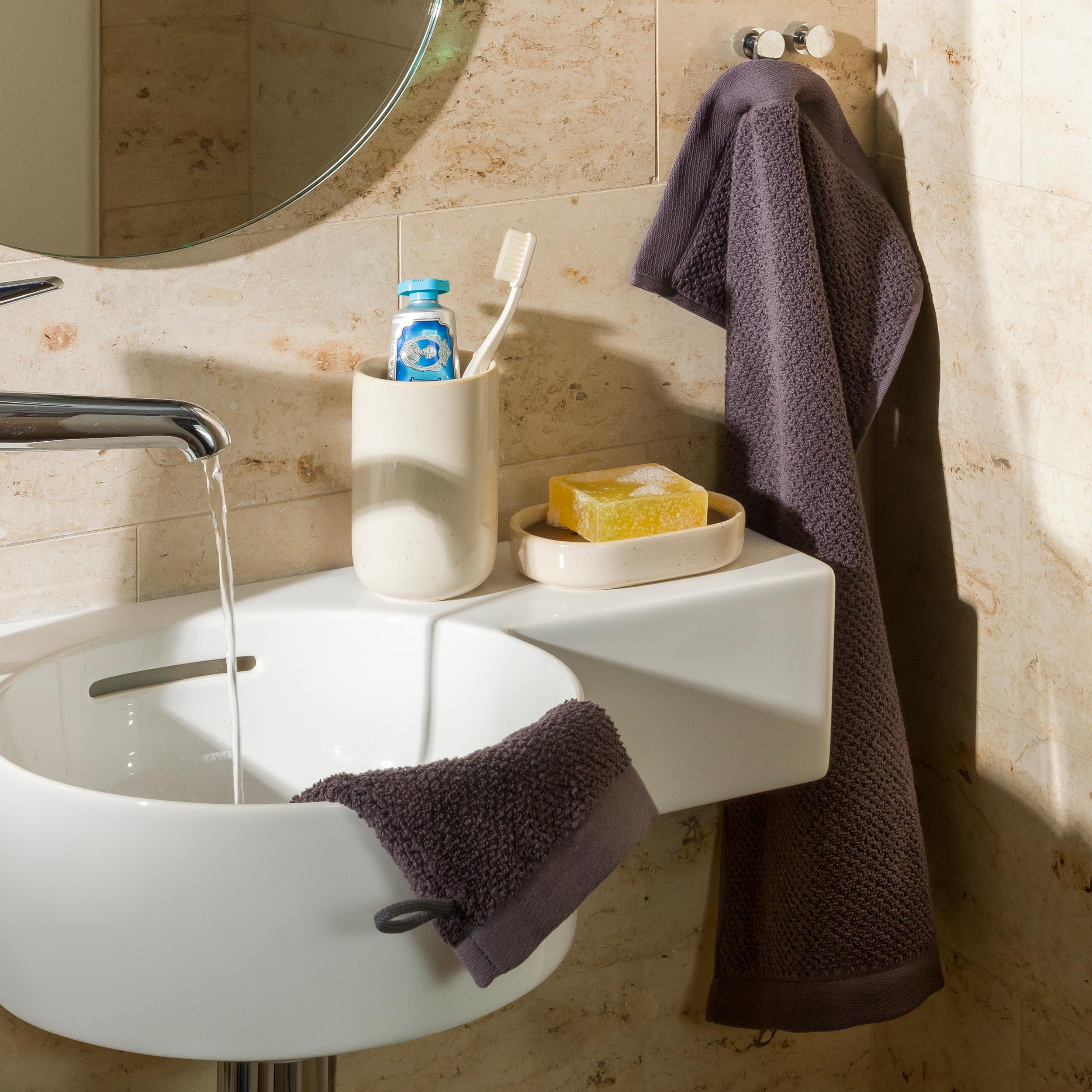 MÖVE Aura Toilettenbürste Ø 11 x 39 cm aus Keramik, Creme