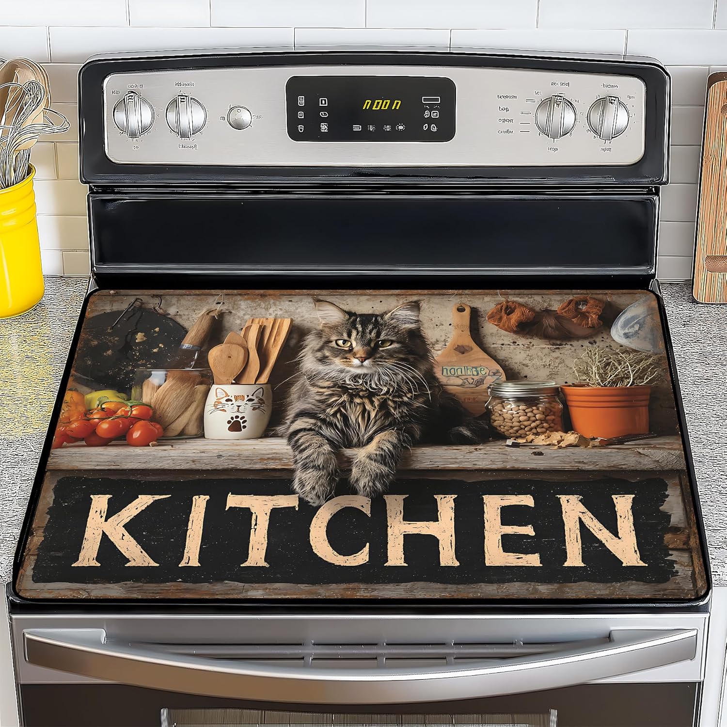 NYZE Stove Top Cover for Electric/Glass Stove, Flat Top Cooktop Protector, Electric Cooktop Cover, Extra Counter Space for Kitchen (KITCHEN Cat)