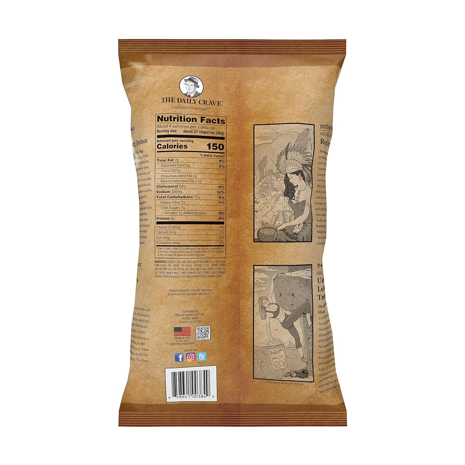 The Daily Crave Quinoa Chips, Bourbon BBQ, Kosher, Gluten Free & Non-GMO, 4.25 Ounce (Pack of 8)