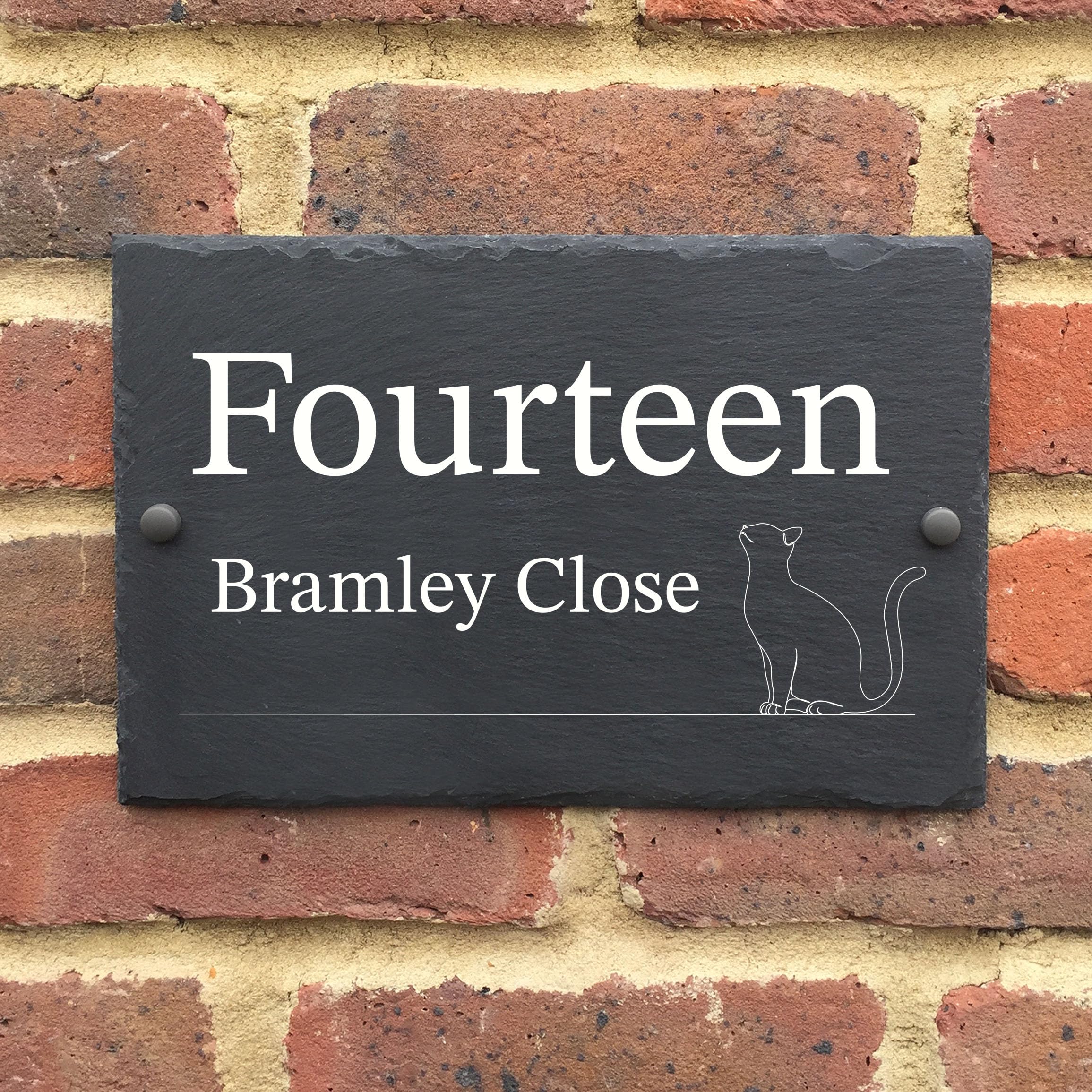 Bespoke Slate House Signs - Handmade Custom Door Number Wall Plaque with Rustic Black Farmhouse Design - Includes Screws & Fixings - Ideal for Home, Office, Gate, Porch - 200x300mm