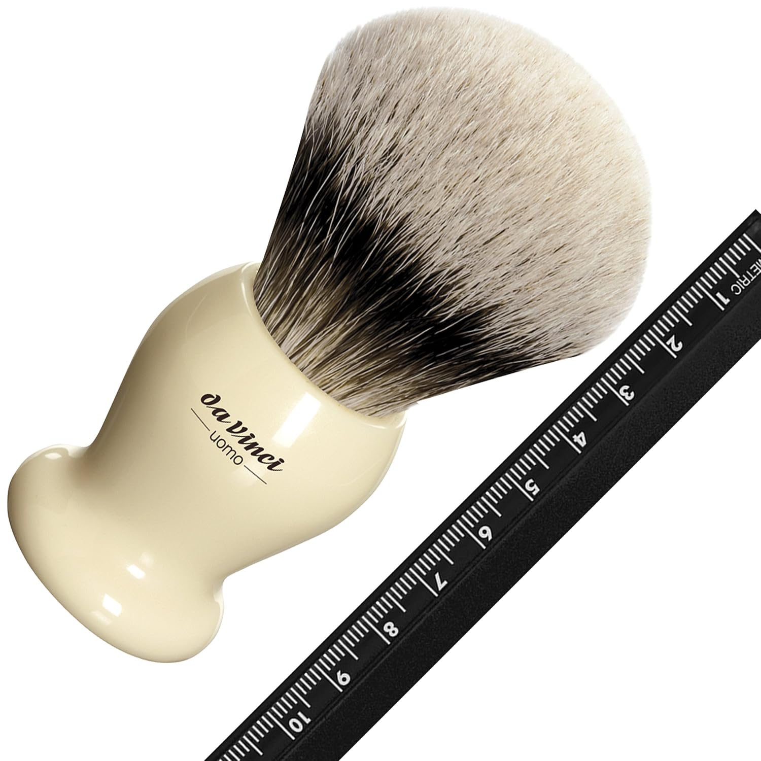 da Vinci Shaving Series 291 UOMO Silvertip Shaving Brush, Badger Hair with Ivory Handle, 25mm, 70 Gram