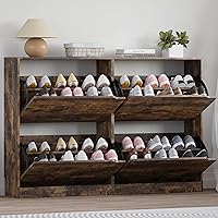 Vista 40 de Armario de almacenamiento de zapatos con 3 cajones abatibles, armario estrecho para zapatos, organizador independiente de almacenamiento para Negro